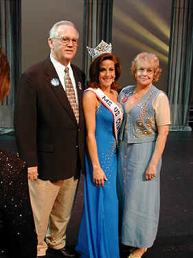 Cammie Sanders, Ms. US Continental, with her proud parents, George & Anne Bennett.