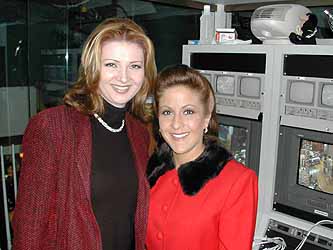 Cammie Sanders, Ms. US Continental 2002, poses with Marianne Manko, host of QVC!