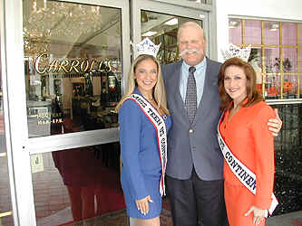 Cammie Sanders, Ms. US Continental, and Rebecca Stone, Miss Teen US Continental, make an appearance at Carroll's Jewelers on Las Olas in Ft. Lauderdale, Florida.   Carroll's Jewelers and Bob Moorman are very special pageant sponsors!