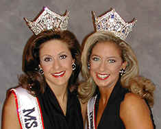 Cammie Sanders, Ms. US Continental (left), and Rebecca Stone, Miss Teen US Continental (right), after their first photo shoot the day after the pageant.