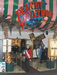 Cammie Sanders, Ms. US Continental 2002, visits Planet Hollywood at the Mall of America in Minnesota.