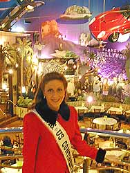 Cammie Sanders, Ms. US Continental 2002, visits Planet Hollywood at the Mall of America in Minnesota.