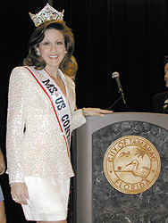 Cammie Sanders, Ms. US Continental, serves as a judge for the City of Tamarac's Jr. Orange Bowl Queen Pageant!