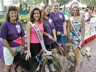 Cammie Sanders, Ms. Florida US Continental 2002, with Rebecca Stone, Miss Florida Teen US Continental 2002, at the Winterfest kick off at the Riverfront in Ft. Lauderdale, Florida.