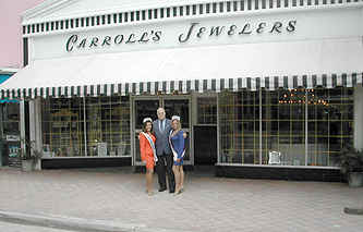 Cammie Sanders, Ms. Florida US Continental 2002, with Rebecca Stone, Miss Florida Teen US Continental 2002, at Carroll's Jewelers on Las Olas in Ft. Lauderdale.  Carroll's and Bob Moorman are very special pageant sponsors!