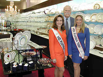 Cammie Sanders, Ms. Florida US Continental 2002, with Rebecca Stone, Miss Florida Teen US Continental 2002, at Carroll's Jewelers on Las Olas in Ft. Lauderdale.  Carroll's and Bob Moorman are very special pageant sponsors!