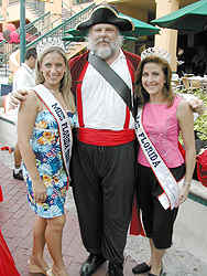 Cammie Sanders, Ms. Florida US Continental 2002, with Rebecca Stone, Miss Florida Teen US Continental 2002, at the Winterfest kick off at the Riverfront in Ft. Lauderdale, Florida.