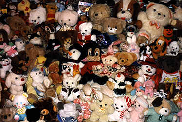 Stuffed animals looking for a home.